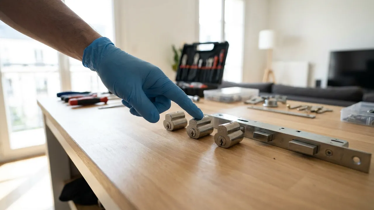 Serrure multipoints certifiée A2P installée sur une porte d'appartement parisien du 12e arrondissement
