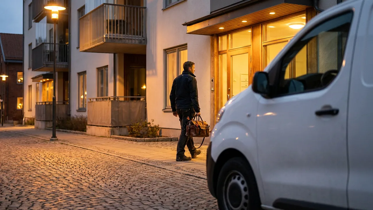 Serrurier intervenant de nuit sur la porte d'un immeuble du 12e arrondissement de Paris